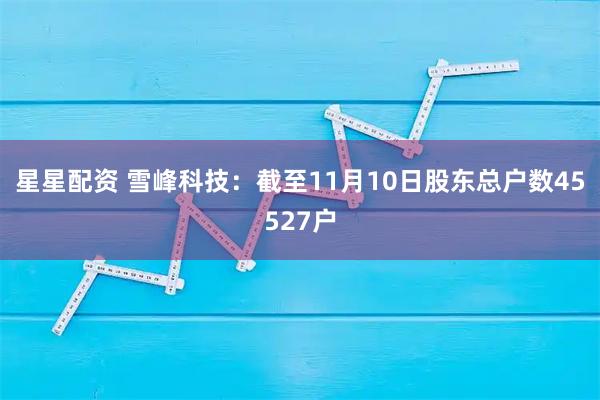 星星配资 雪峰科技：截至11月10日股东总户数45527户