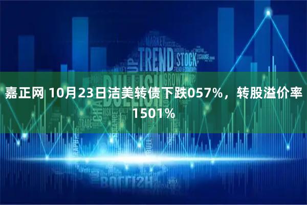 嘉正网 10月23日洁美转债下跌057%，转股溢价率1501%